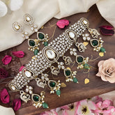 Exclusive Victorian Diamond High Neck Choker-Green-VV1959